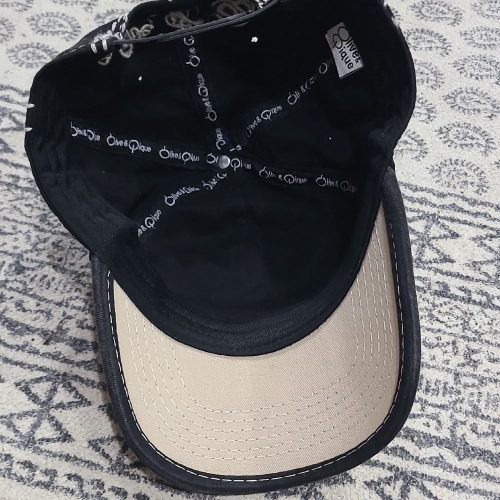 Embellished Crystal Accent Beige Baseball Cap - Women - Picture 6 of 9